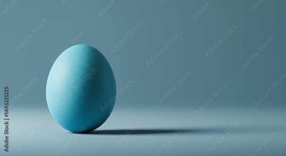 Serene Teal Egg: Minimalist Blue Egg Still Life Serene Teal Egg: Minimalist Blue Egg Still Life