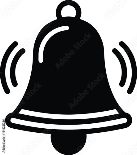 vector school bell ringing icon on white backgroud.eps