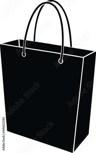 vector shopping bag with handles on white backgroud.eps