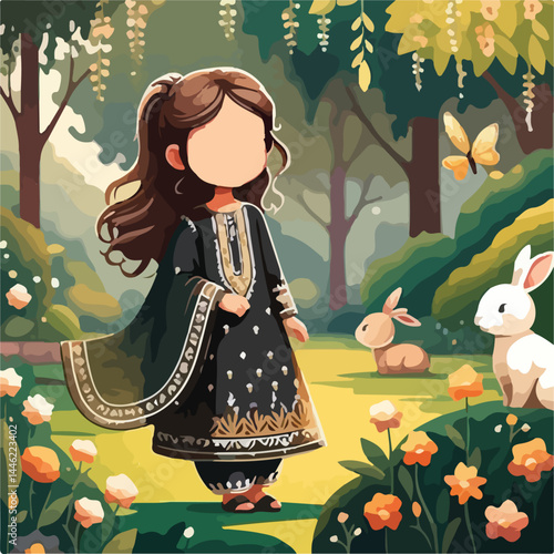 Pakistani lady wearing traditional dress shalwar kameez new design. farshi shalwar.