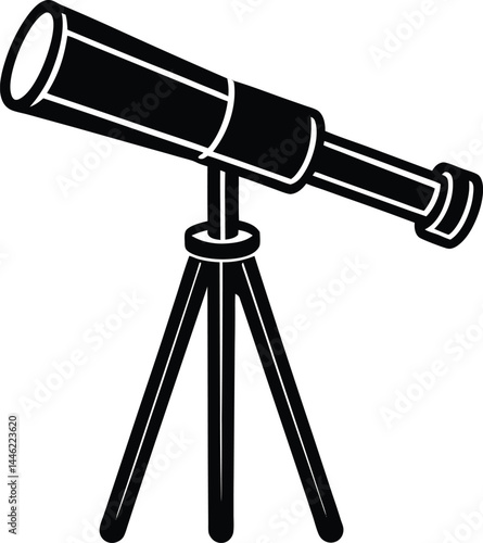 vector telescope on tripod on white background