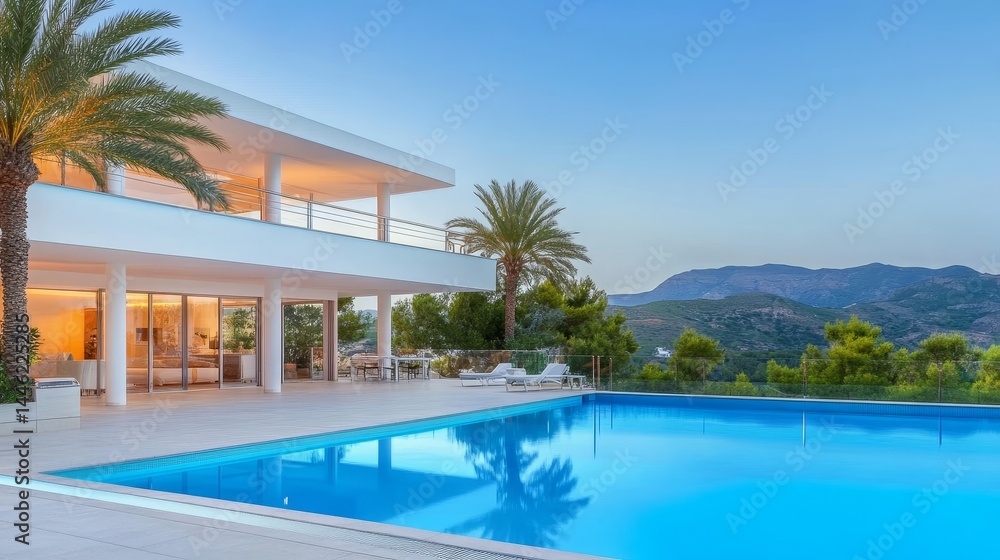 Luxurious Hilltop Villa with Infinity Pool - Stunning modern villa boasting an infinity pool overlooking breathtaking mountain views. Perfect for luxury vacations or high-end real estate listings Luxurious Hilltop Villa with Infinity Pool - Stunning modern villa boasting an infinity pool overlooking breathtaking mountain views. Perfect for luxury vacations or high-end real estate listings