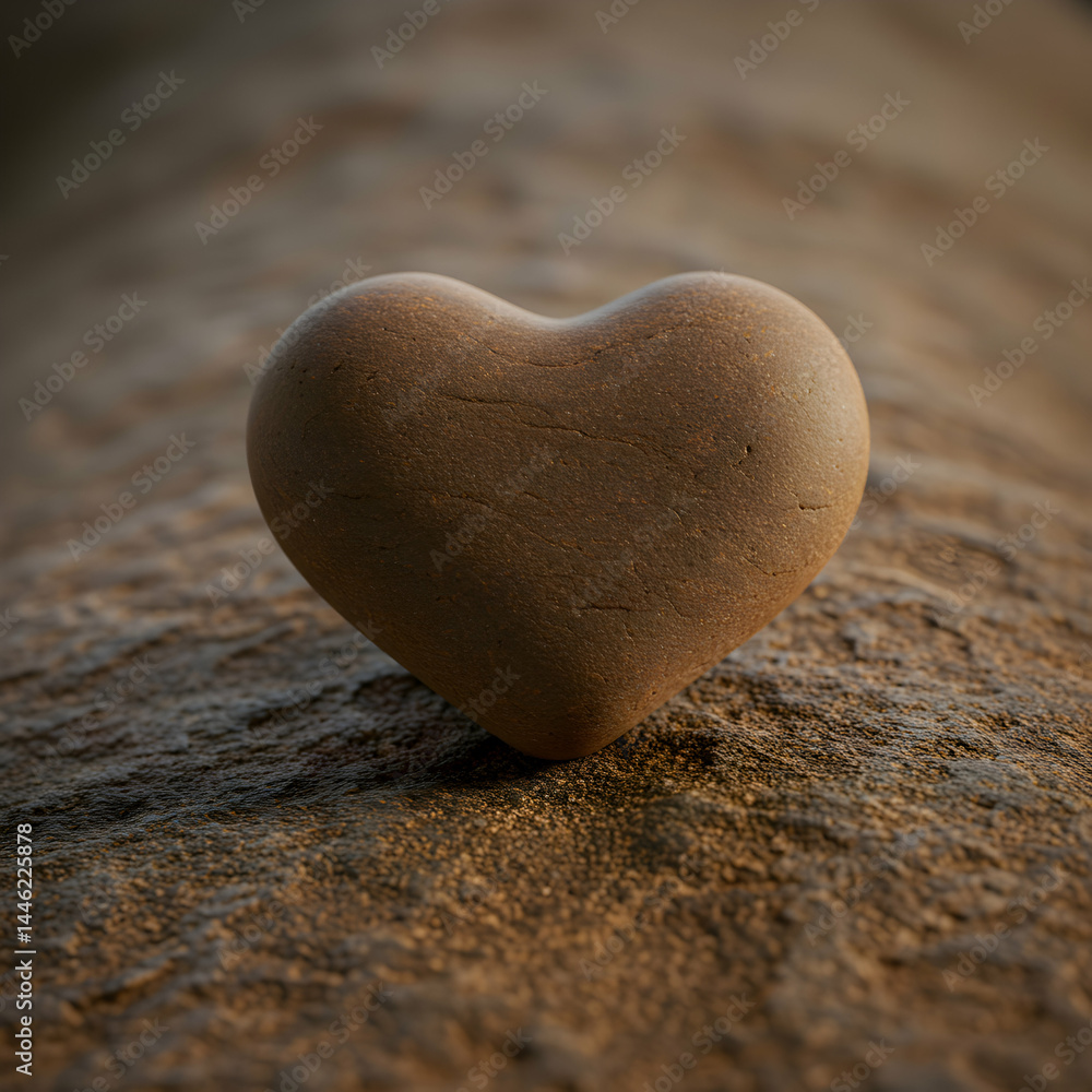 Obraz premium Heart Shaped Stone: Nature's Love Symbol