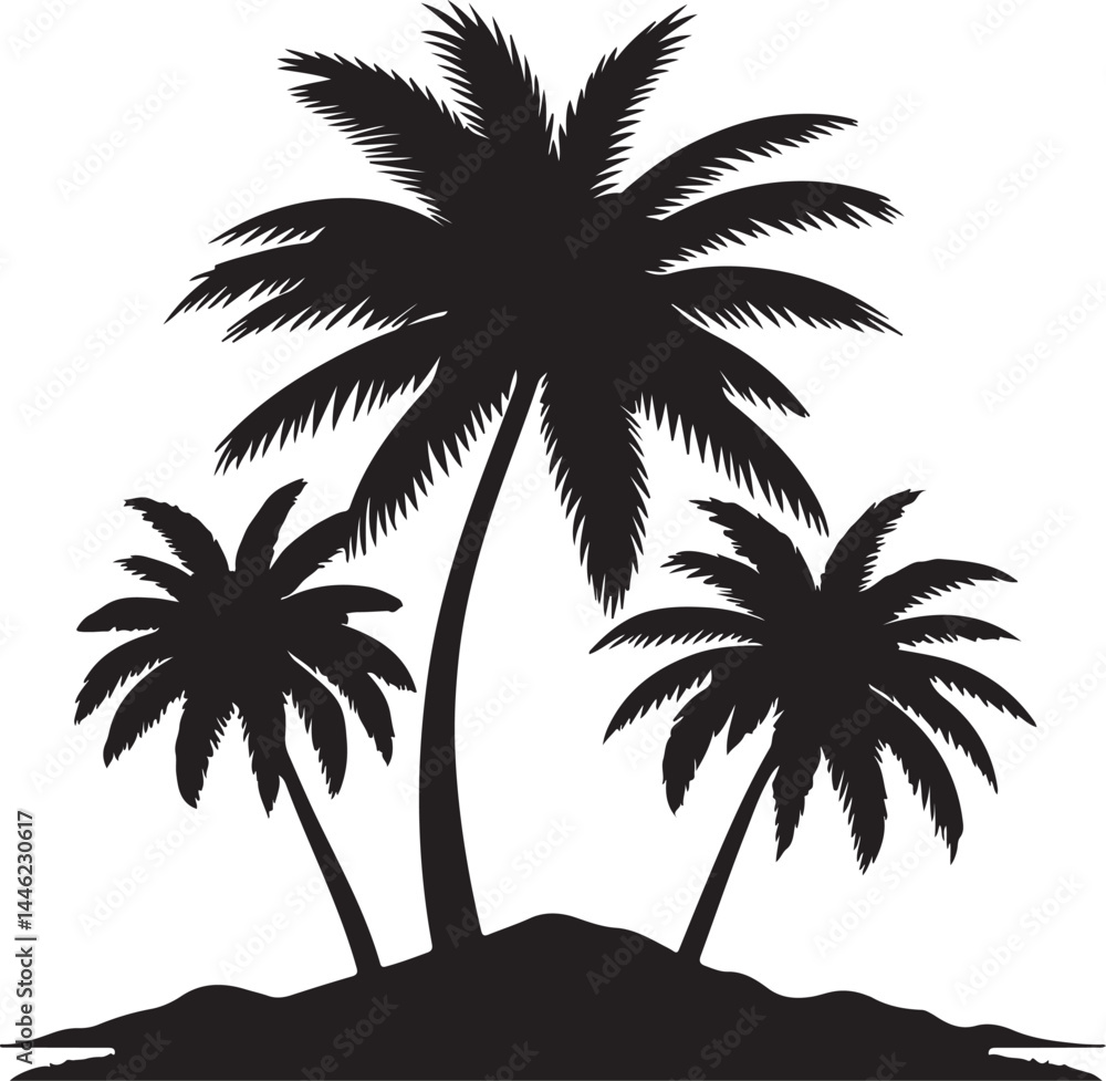 Fototapeta premium Palm Tree Botanical Art vector, illustration