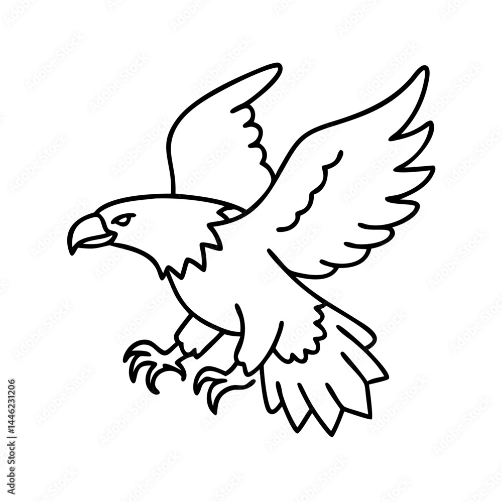 Fototapeta premium eagle in flight icon, eagle in flight vector illustration-simple illustration of eagle in flight, perfect for eagle in flight logos and icons