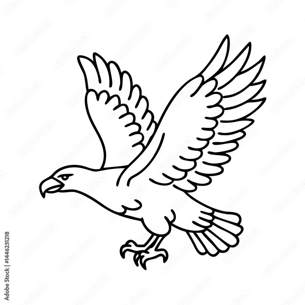 Fototapeta premium eagle in flight icon, eagle in flight vector illustration-simple illustration of eagle in flight, perfect for eagle in flight logos and icons