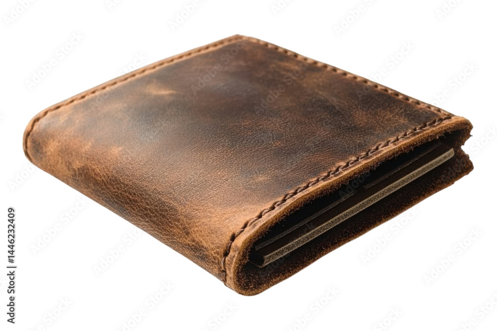 Rustic brown leather wallet handcrafted detail aged texture vintage style perfect gift Rustic brown leather wallet handcrafted detail aged texture vintage style perfect gift