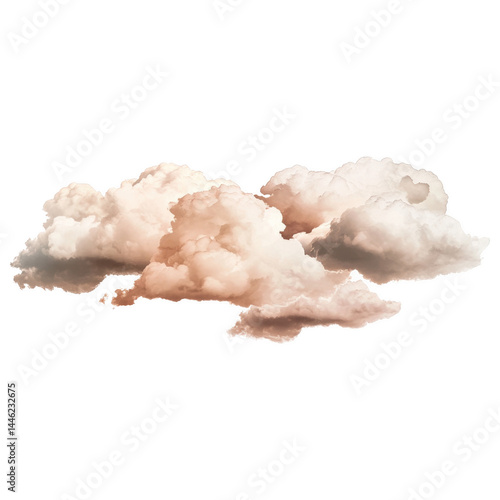 Cloudy Sky Element: Soft, fluffy clouds with a sepia tone, perfect for adding a touch of dreamy atmosphere to your design projects.