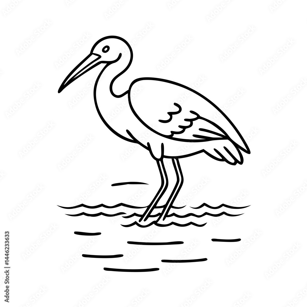 Obraz premium heron wading in water icon, heron wading in water vector illustration-simple illustration of heron wading in water, perfect for heron wading in water logos and icons
