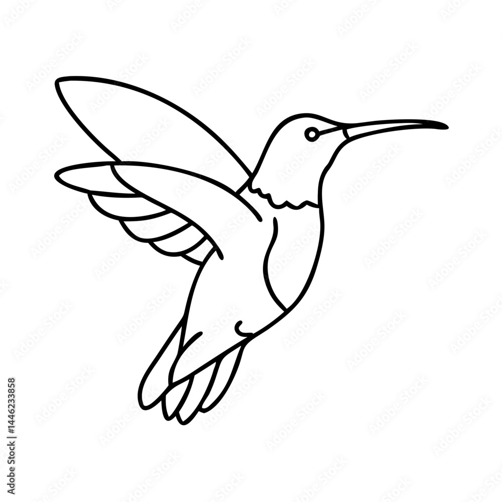 Obraz premium hummingbird icon, hummingbird vector illustration-simple illustration of hummingbird, perfect for hummingbird logos and icons