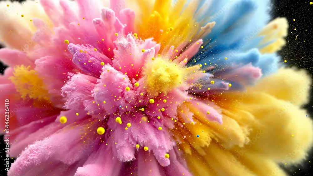 Abstract colorful powder explosion background high resolution image high saturation vivid colorful explosion graphic design