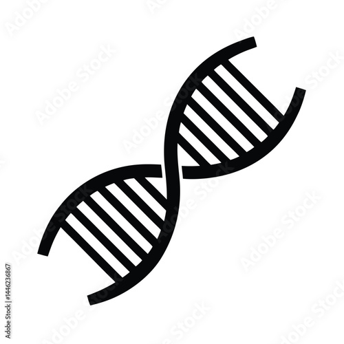 DNA Helix Icon in Minimal Style for Biotech Themes