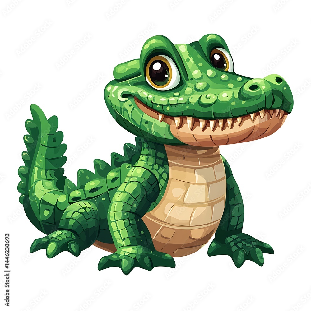 Fototapeta premium Crocodile cartoon character drawing high resolution image