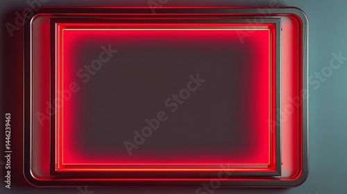 Picture frame png mockup with retro futurism style