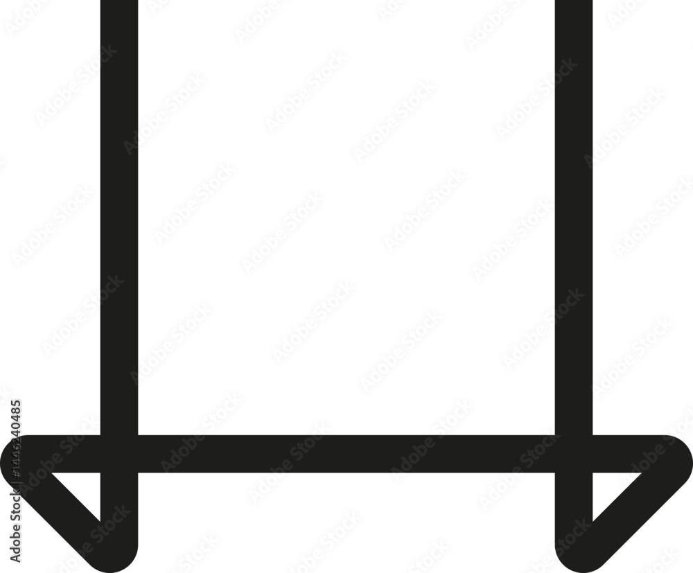 Geometric triangular outline ornament with rounded corners and a thick line. Geometric triangular outline ornament with rounded corners and a thick line.