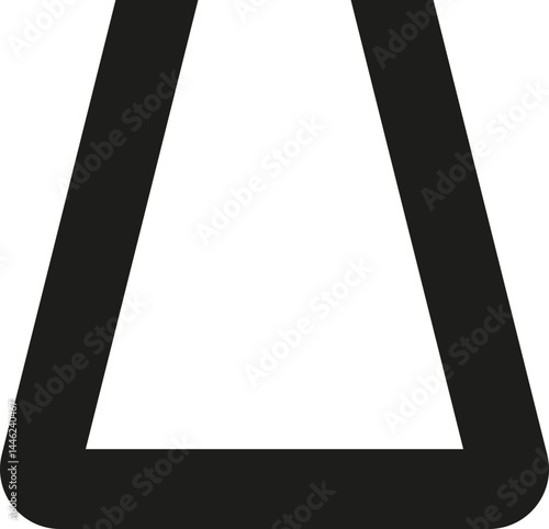 Geometric long triangular line with an open base, rounded corners, and a thick outline.