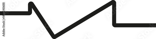 Geometric asymmetric triangle design with rounded corners and a thick outline.