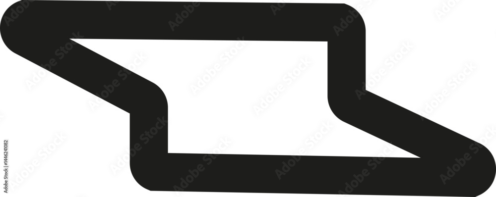 Geometric Z-shape line design with rounded corners and a thick outline. Geometric Z-shape line design with rounded corners and a thick outline.