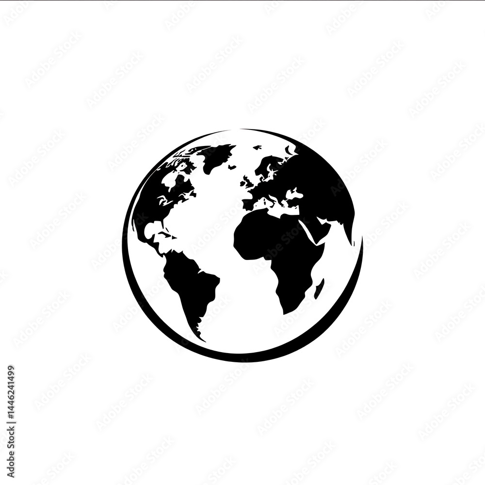 Globe Glyph Icon Black line globe icon thick bold strokes minimalist vector symbolizing the internet world and global connectivity Globe Glyph Icon Black line globe icon thick bold strokes minimalist vector symbolizing the internet world and global connectivity