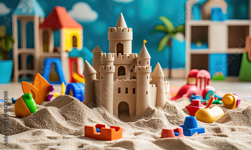 Magical Sandcastle Kingdom: A Child's Dreamland of Imagination and Fun Building castles and shapes for International Day of Play