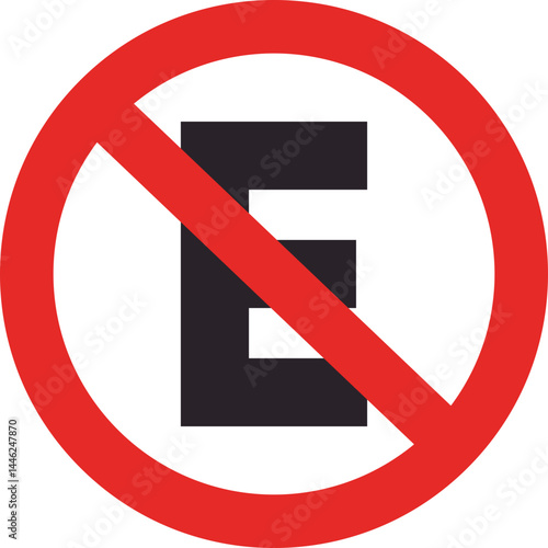 Circular traffic sign with red border indicating that parking is not allowed in the area.