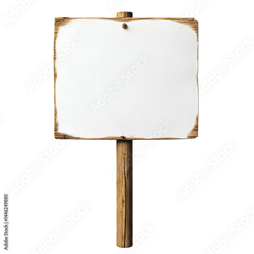 Obraz na płótnie a blank protest sign attached to a wooden pole, on a white background w salonie