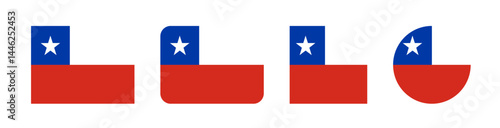Vector illustration of the Chile national flag with a white star on a blue square and horizontal red and white stripes. Clean and bold design, perfect for political, educational, or international use.