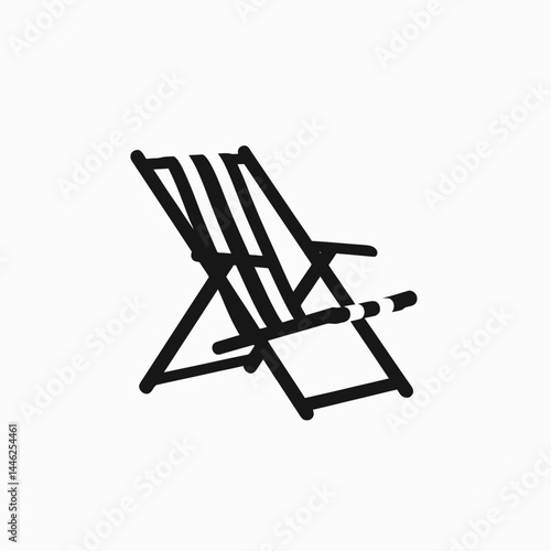 Black beach chair deckchair folding chair lounge chair summer chair outdoor chair relaxation chair