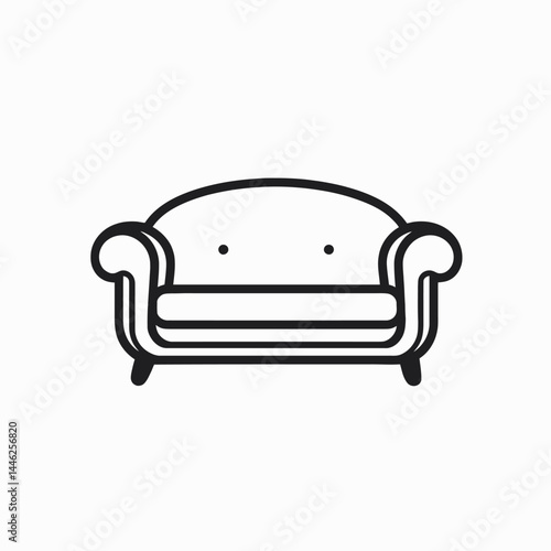 White sofa couch furniture interior design home decor living room lounge seat illustration drawing art