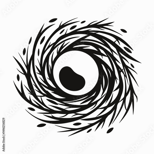 Nest bird nest vector nest illustration bird nest design black and white nest graphic nest art nest