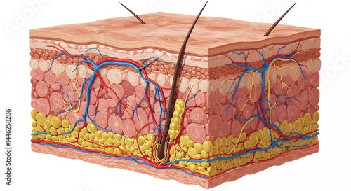 Human skin layers diagram