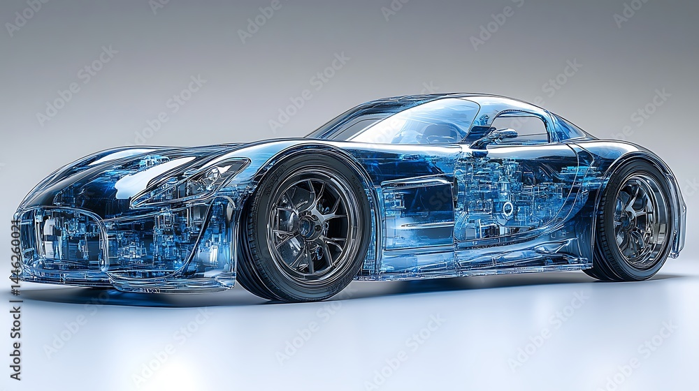 Digital blueprint vehicle render high resolution image Digital blueprint vehicle render high resolution image