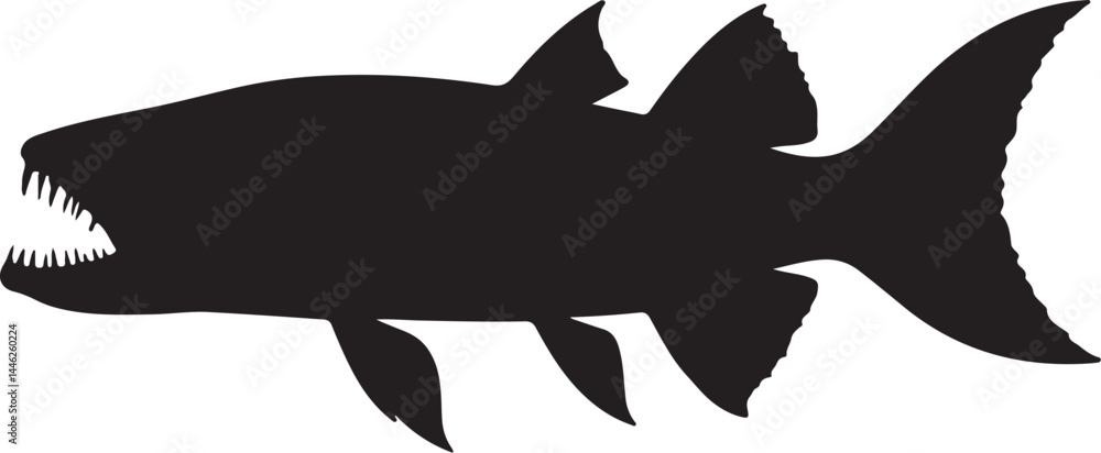 Pacific Viperfish Vector Silhouette Pacific Viperfish Vector Silhouette