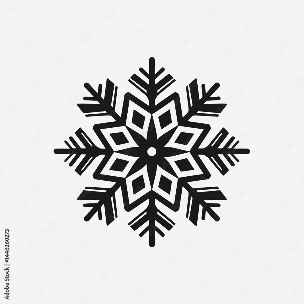 custom made wallpaper toronto digitalSnowflake winter christmas snow ice crystal frost design vector illustration holiday season cold weather 2d silhouette