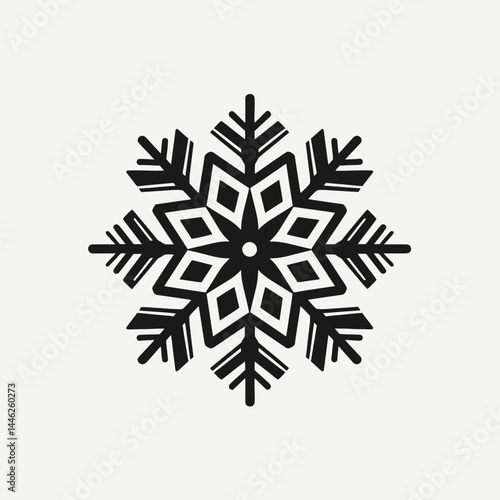 Snowflake winter christmas snow ice crystal frost design vector illustration holiday season cold weather 2d silhouette