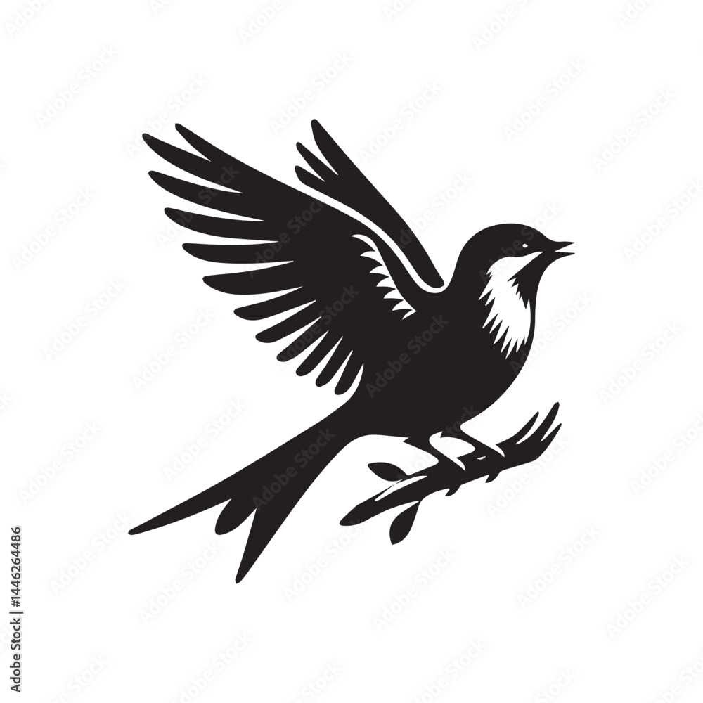 A bird black silhouette vector A bird black silhouette vector
