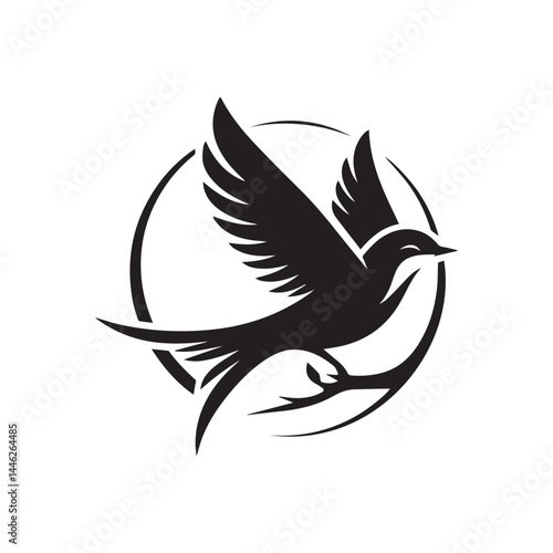 A  bird black silhouette  vector