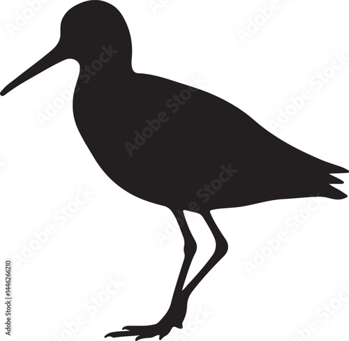 Upland Sandpiper Vector Silhouette
