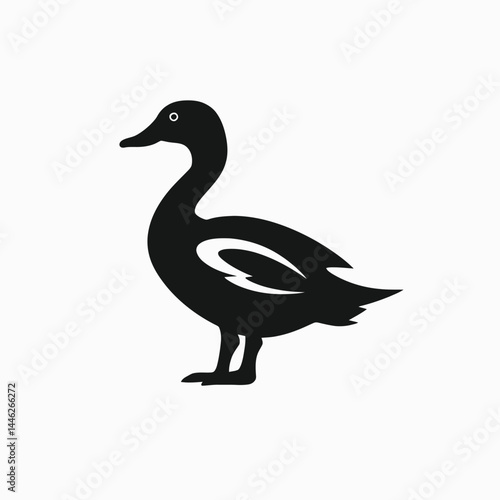 Black duck illustration waterfowl bird animal wildlife nature avian aquatic design graphic silhouette art