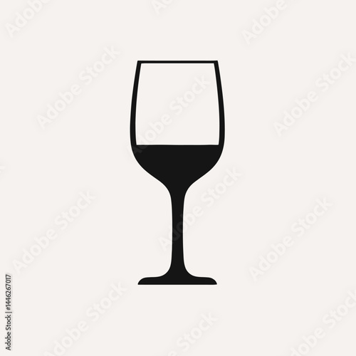 Wine glass drink alcohol beverage bar restaurant party celebration vector icon symbol sign graphic art 100 silhouette