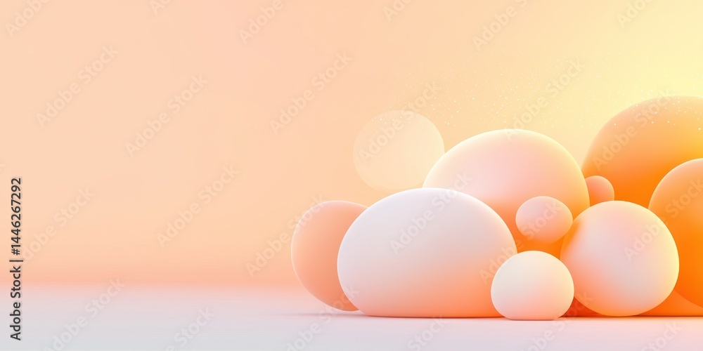 Fototapeta premium Abstract Pastel Spheres Softly Clustered Together