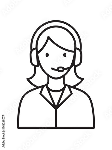 Businesswoman with headset in support role