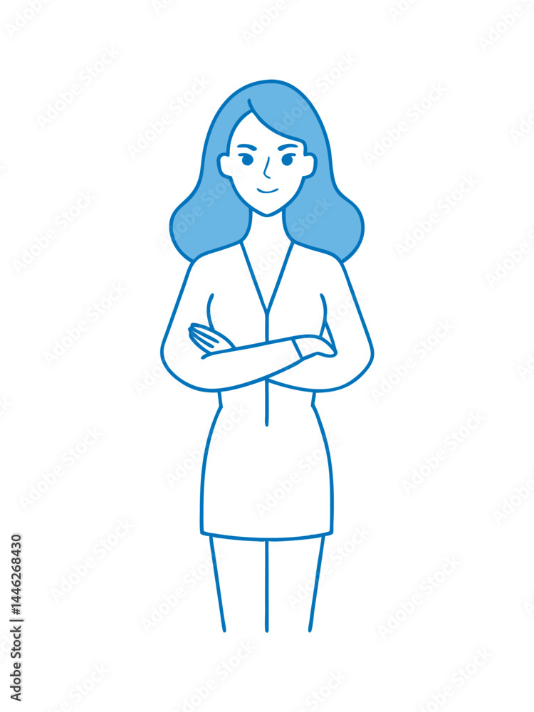 Businesswoman standing with arms confidently crossed Businesswoman standing with arms confidently crossed