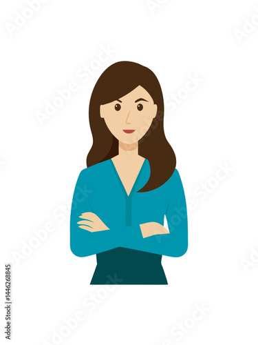 Businesswoman standing confidently with crossed arms