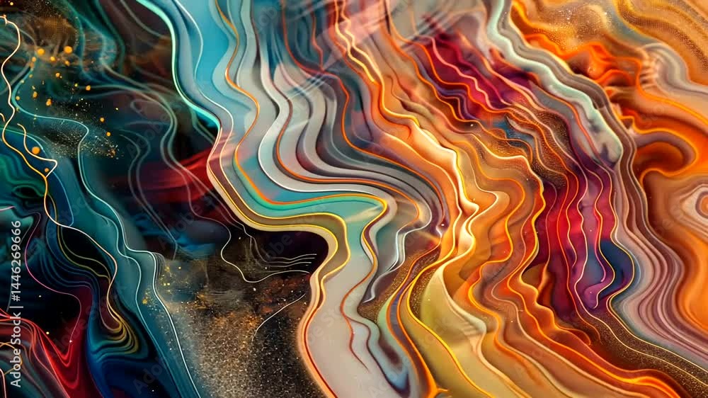 Abstract wavy layers of vibrant colors and textures Abstract wavy layers of vibrant colors and textures