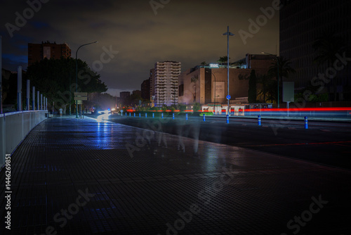 Streets in central Malaga during a power outage in Spain