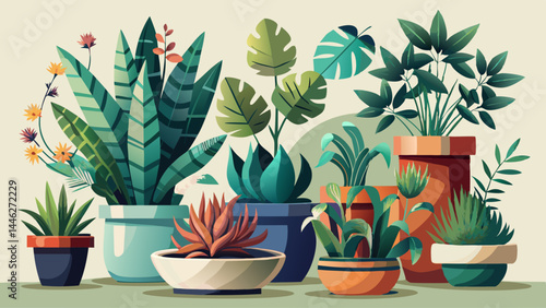 A graceful collection of ornamental houseplants in stylish pots.
From leafy ferns to elegant succulents, each one adds calm.
Clean lines and soft shadows enhance natural beauty.
Perfect for interior-t