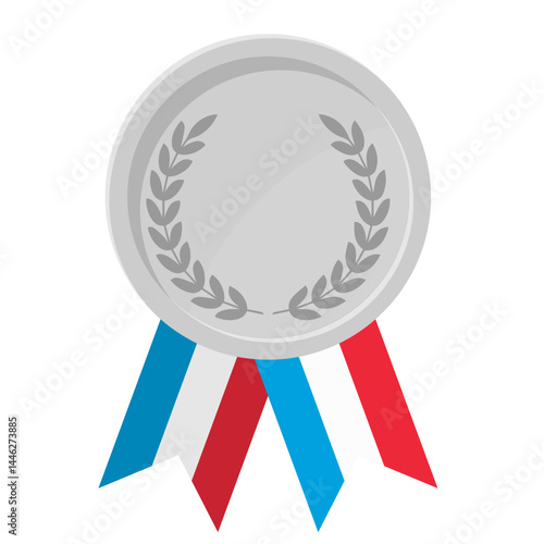 Silver award medal with Luxembourg flag ribbons for winners