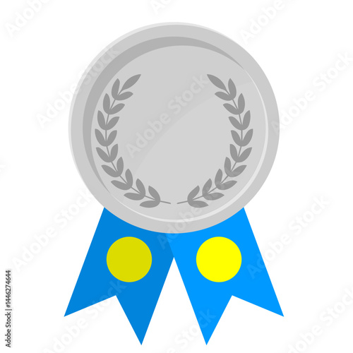 Silver award medal with Republic of Palau flag ribbons for winners
