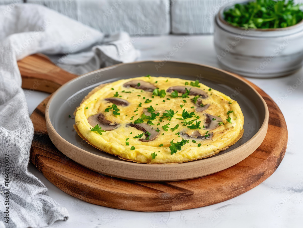 Golden egg omelet in skillet Golden egg omelet in skillet